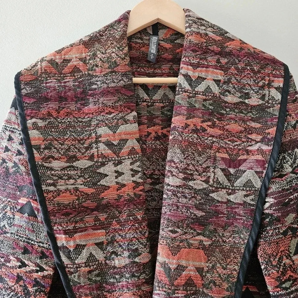 Kollontai Aztec Open Front Bohemian Hippie Casual Fall Cardigan Size Small. - Picture 4 of 16